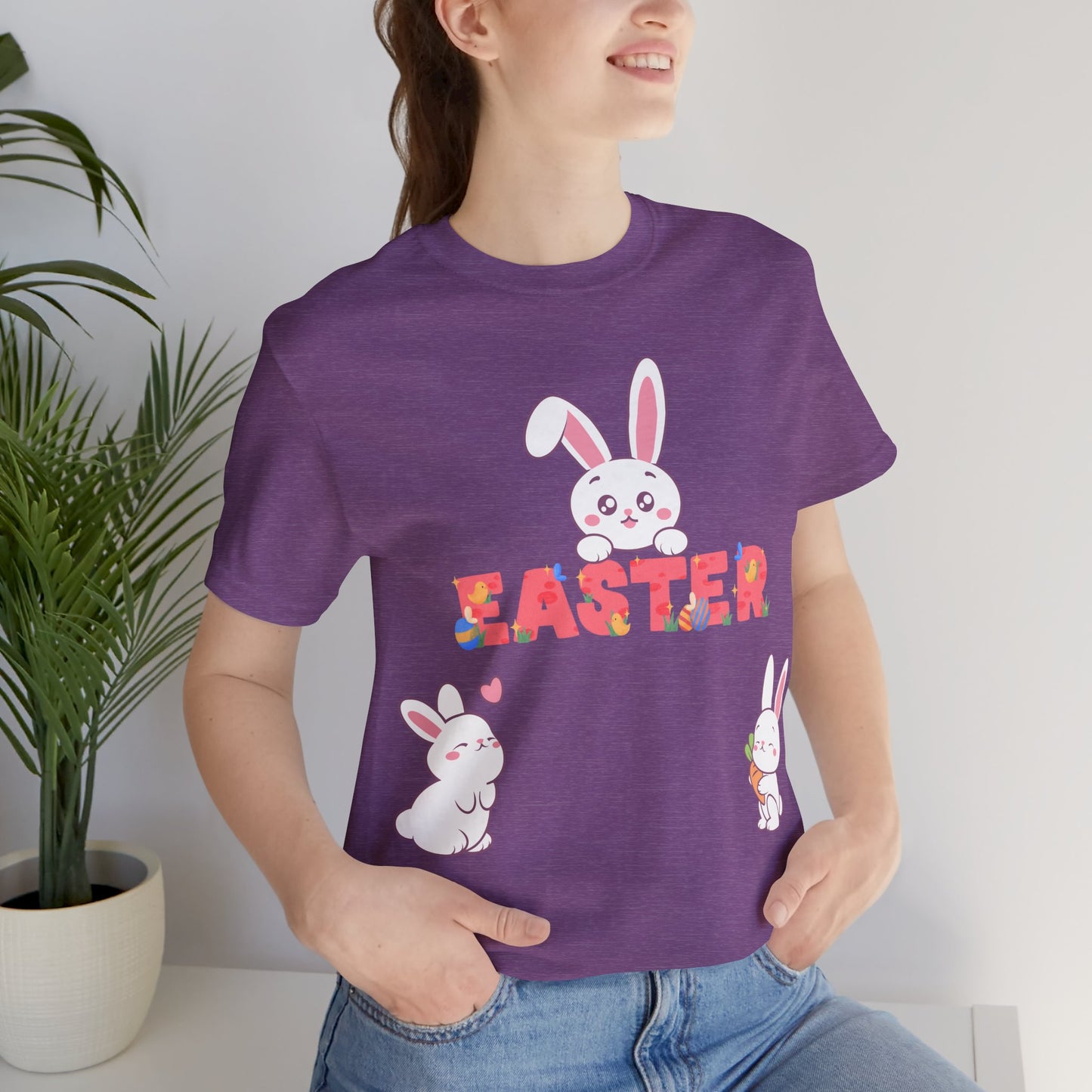 Easter Bunnies Print Unisex Short Sleeve Tee