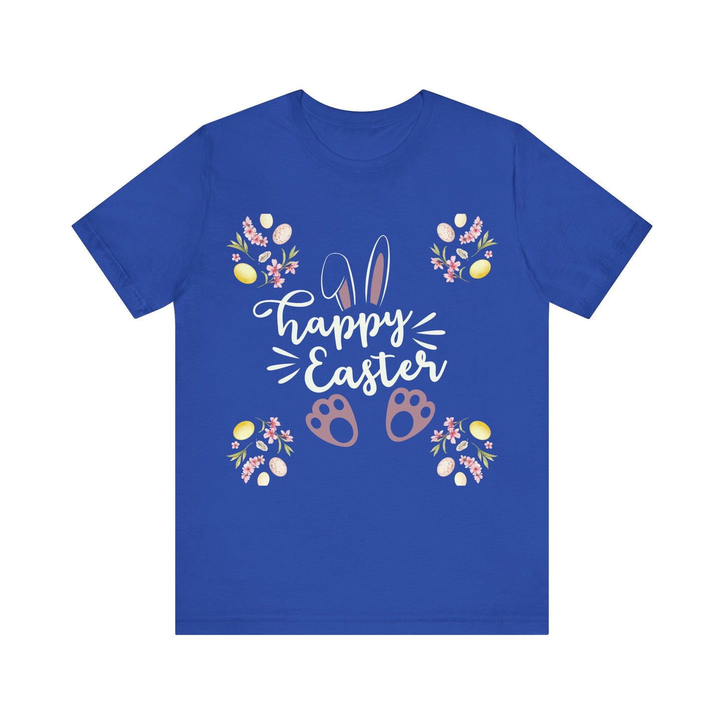 Happy Easter Bunny Ear Print Unisex Short Sleeve Tee (Dark Colors)