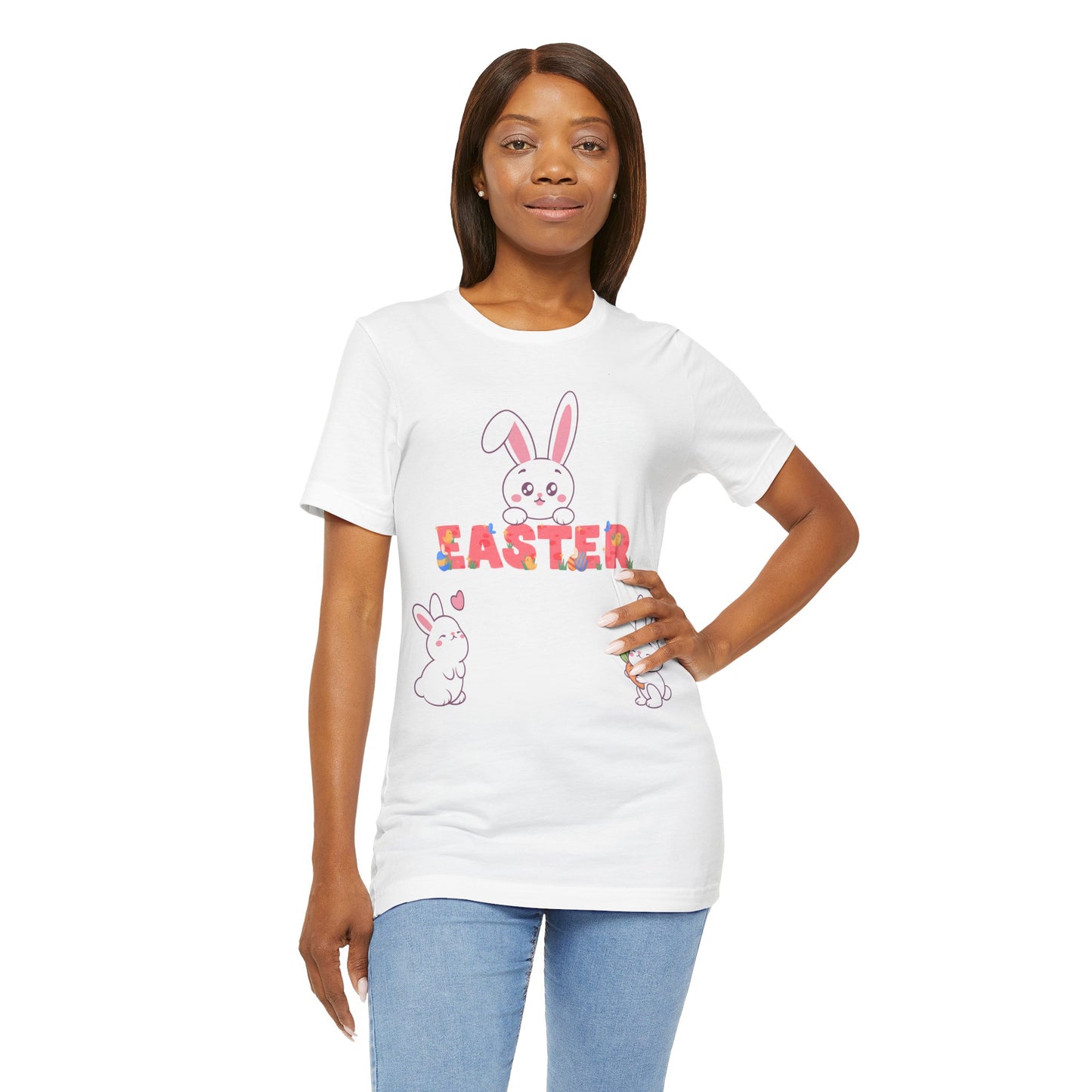 Easter Bunnies Print Unisex Short Sleeve Tee