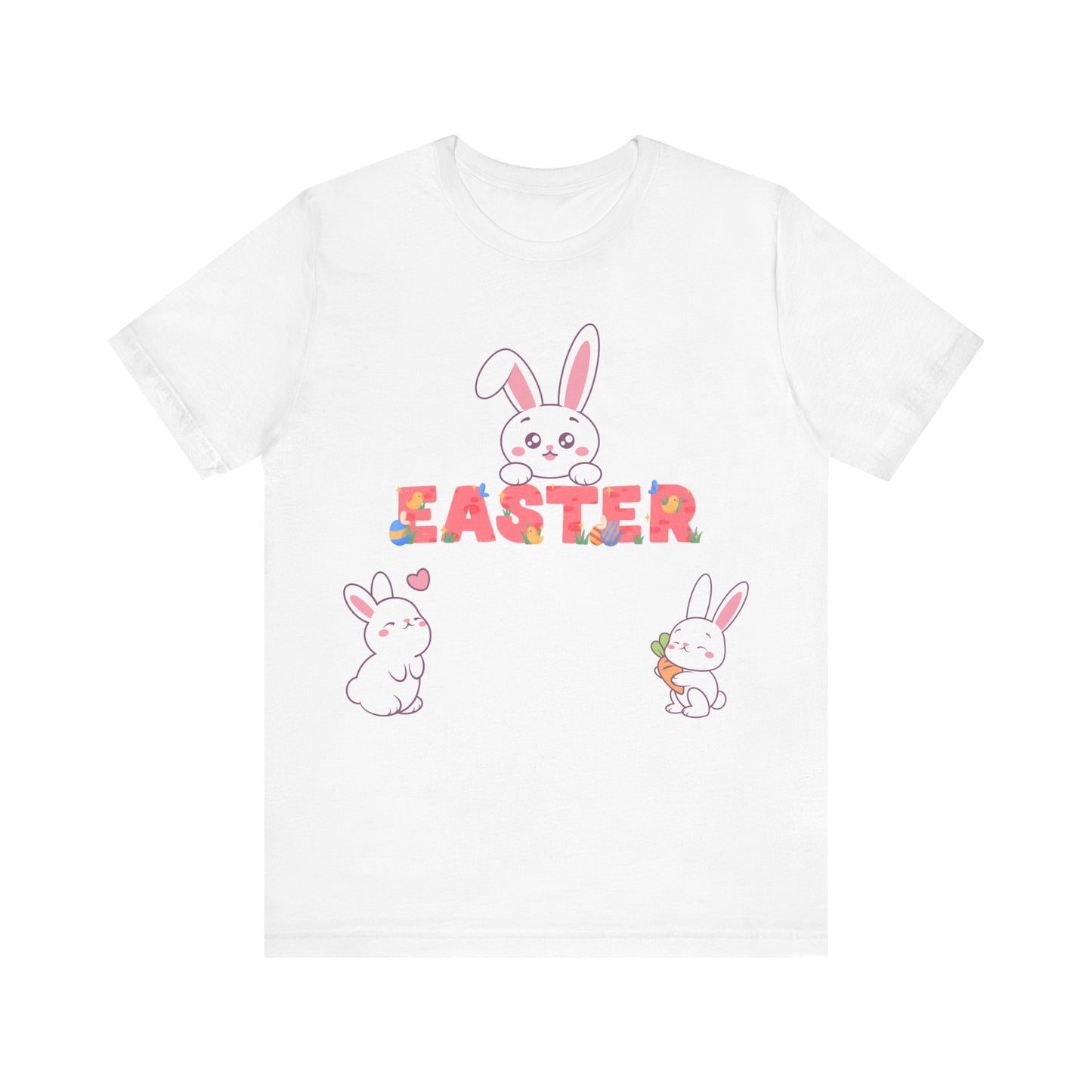 Easter Bunnies Print Unisex Short Sleeve Tee