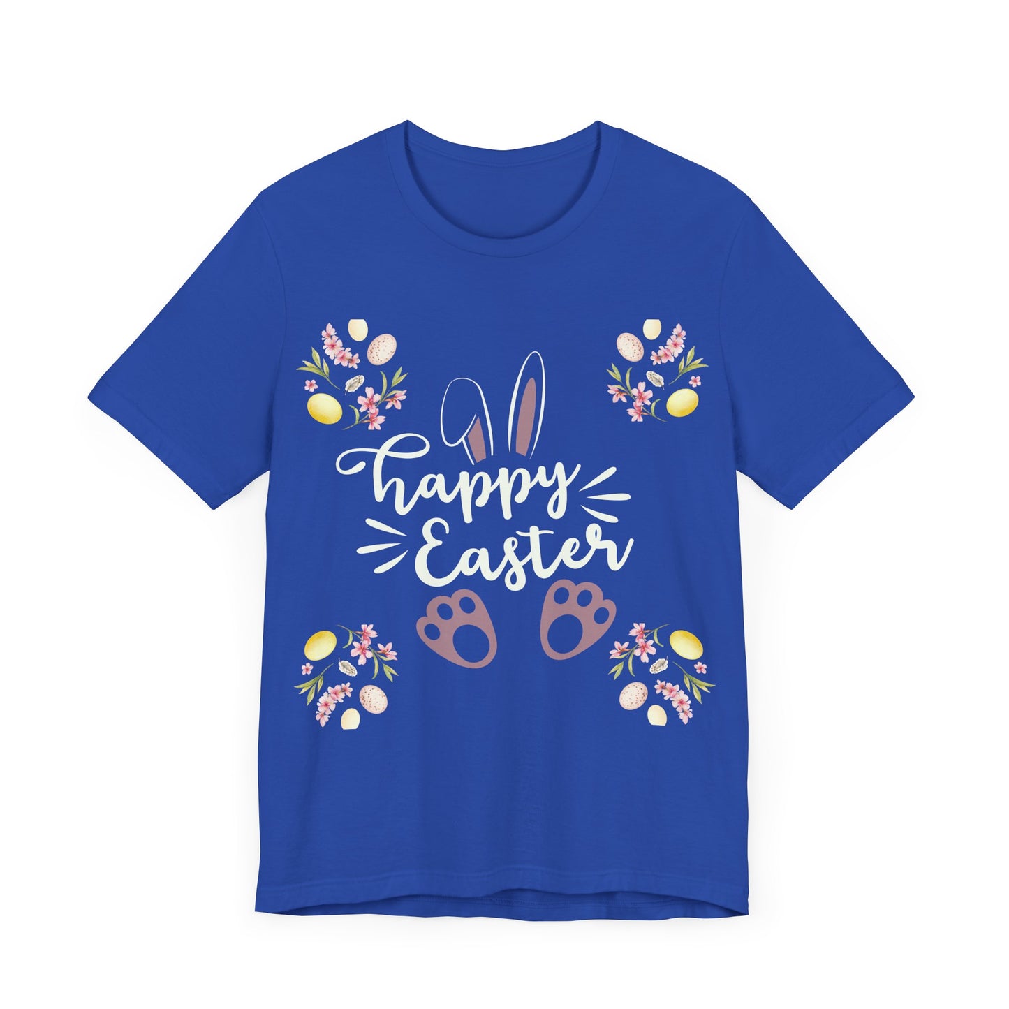 Happy Easter Bunny Ear Print Unisex Short Sleeve Tee (Dark Colors)